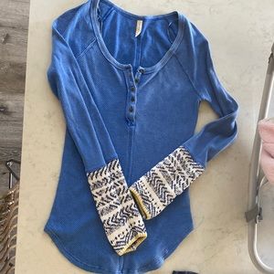 Free People thermal with knit cuff M